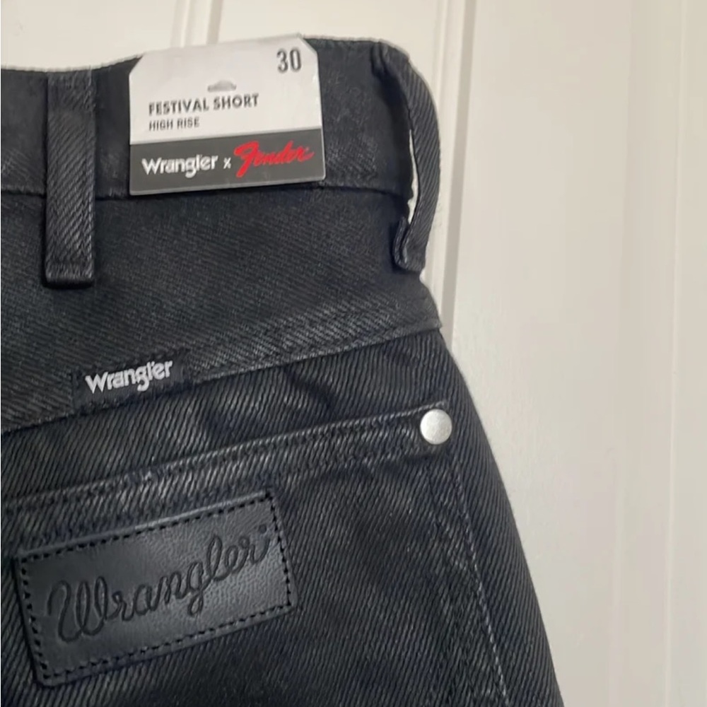 Wrangler x Fender Black High Rise Festival Shorts